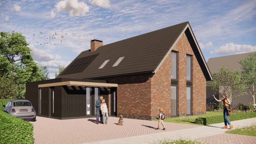 Afbeelding van Landelijke schuurwoning met metselwerk en houten accenten - 23bec32e-6fa5-4476-a0d5-b6d2f8c981be