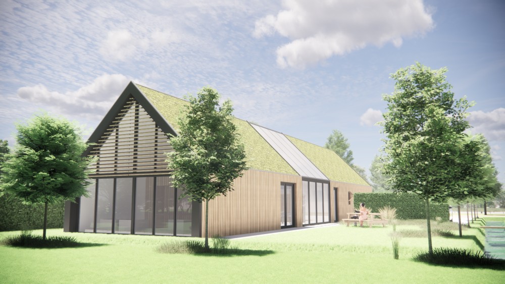 Afbeelding van Houten schuurwoning met groendak, luiken en doorlopende kozijnen - ec7d2fbd-5c1d-4248-b106-9b54d6a55e39