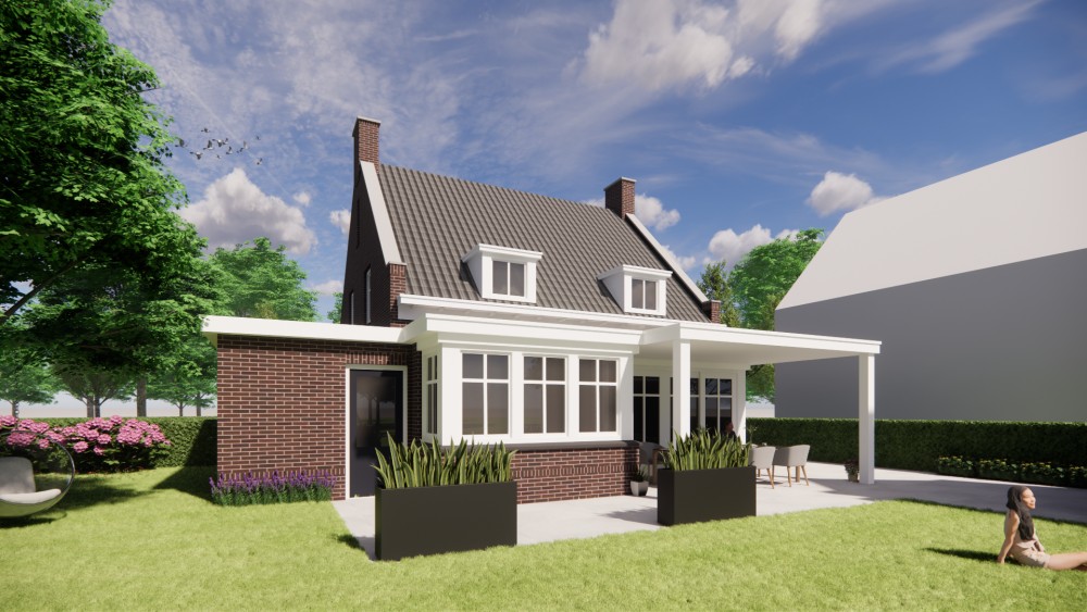 Afbeelding van Vrijstaande jaren 30 nieuwbouw met metselwerkgevel, zadeldak en dakkapel - 77993967-99bd-4c4d-8736-b3c3f0fd375a