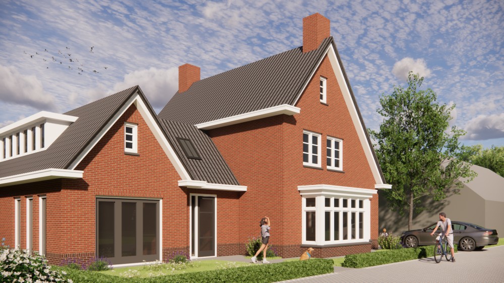 Afbeelding van Vrijstaande jaren 30 woning met metselwerk gevels en zadeldak met gegolfde dakpannen - e2dbc317-b667-4b22-a876-d25bdf335218