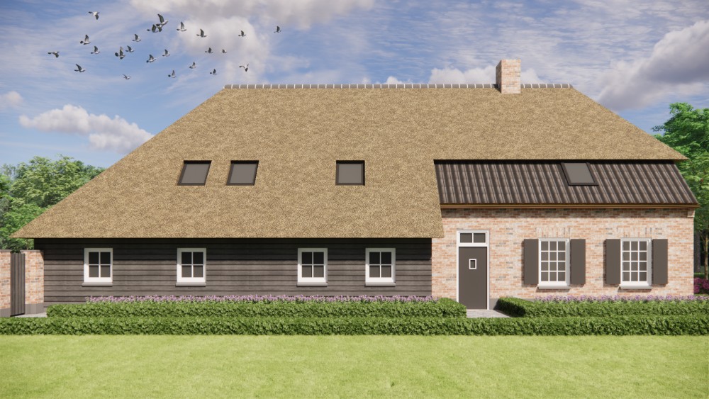 Afbeelding van Vrijstaande schuurwoning met schilddak in metselwerk en hout - 3bc896f3-6f63-4e5d-b3d0-4c4cb7607450