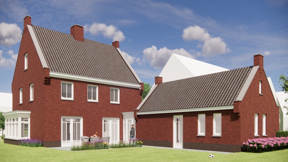 Afbeelding van Vrijstaande jaren 30 woning met metselwerk en zadeldak met gegolfde dakpannen - 08c89abd-c3b4-4d5a-a391-c847f8b9f764