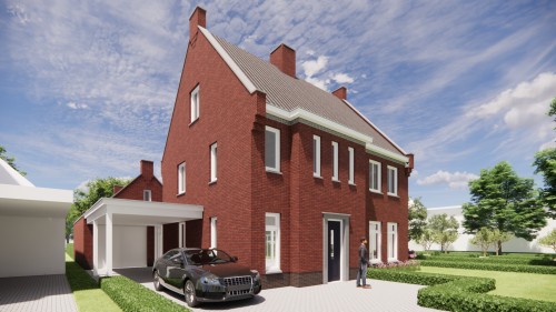 Afbeelding van Vrijstaande jaren 30 woning met metselwerk en zadeldak met gegolfde dakpannen - 08c89abd-c3b4-4d5a-a391-c847f8b9f764