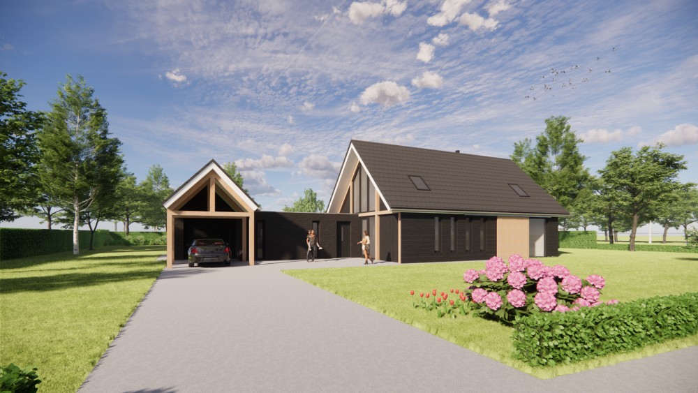 Afbeelding van Eigentijdse schuurwoning met houten gevel en royale dakoverstek - d84c0646-c563-41e6-b15d-cca5ca02a94b