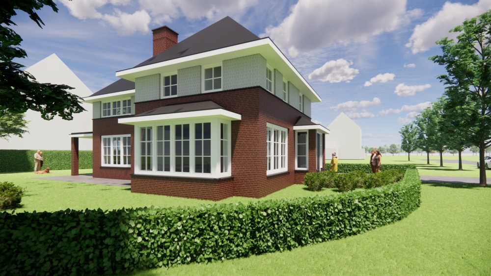 Afbeelding van Klassieke notariswoning met metselwerk gevels met rode en grijze bakstenen - f6a00fed-fd12-4189-93a8-fc8dc1662cc4