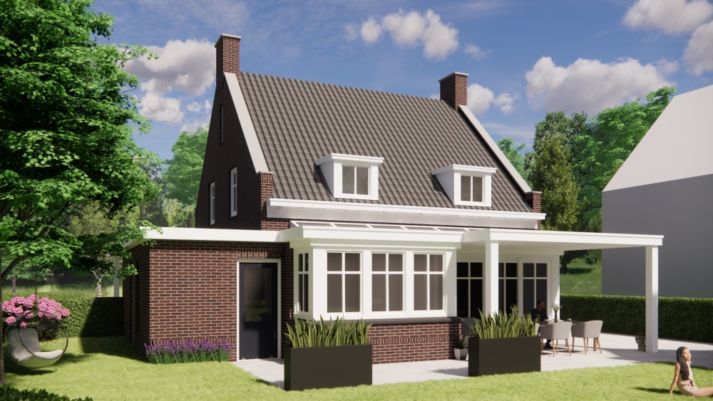 Afbeelding van Vrijstaande jaren 30 nieuwbouw met metselwerkgevel, zadeldak en dakkapel - 77993967-99bd-4c4d-8736-b3c3f0fd375a