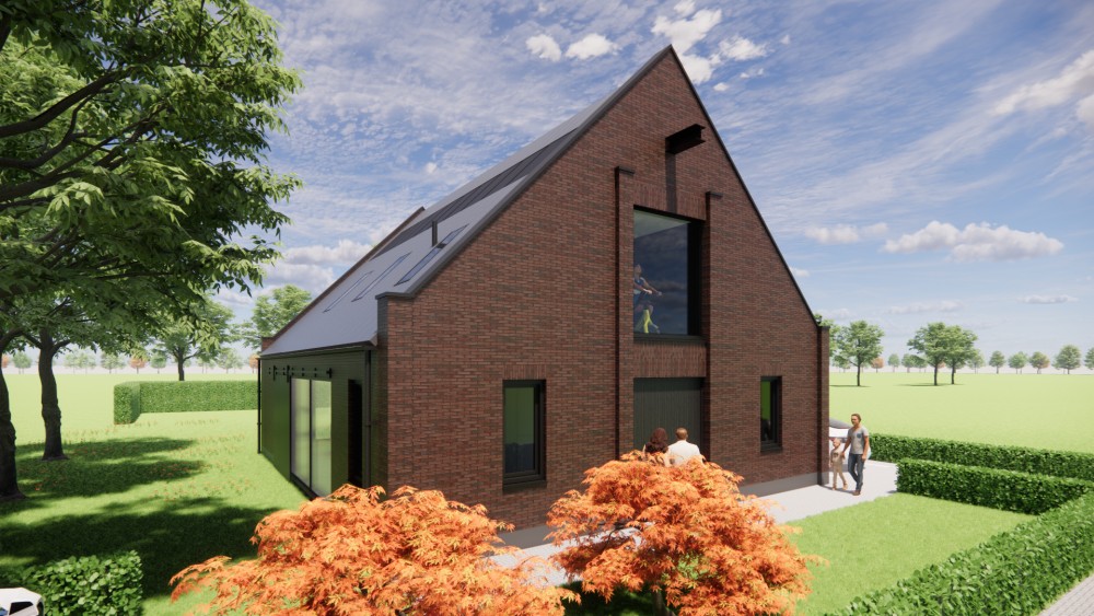 Afbeelding van Moderne schuurwoning met metselwerkgevel, cementplint en metalen zadeldak - 6ea93f4b-2bdd-4563-a995-43612e4abdb0