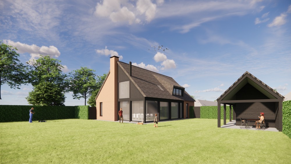 Afbeelding van Rietgedekte schuurwoning met bakstenen gevel en houten details - d18bb652-9dfb-48d0-9a4b-20c652a97cb6