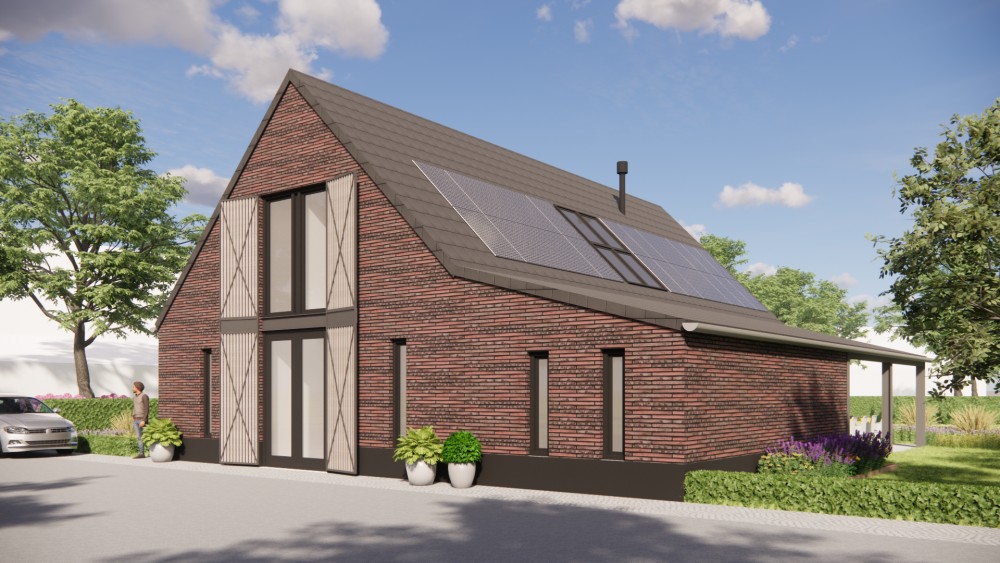 Afbeelding van Vrijstaande schuurwoning met metselwerk gevels en zadeldak met vlakke dakpan - cc3c31f8-f34f-49af-a02c-161c67c63a32