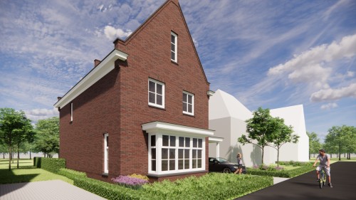 Afbeelding van Vrijstaande jaren 30 woning met metselwerk, erker en zadeldak met gegolfde dakpannen - fd250f39-7b69-4a36-bf95-e54bf6f9c75a