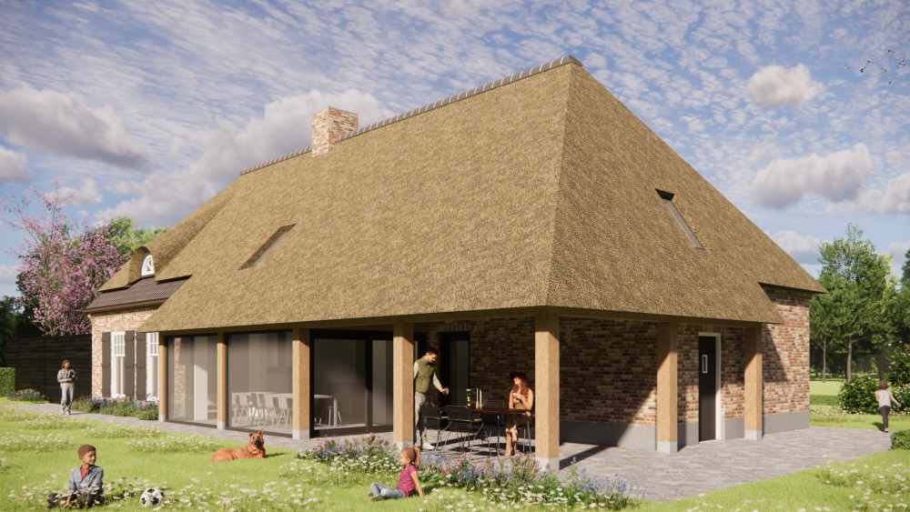 Afbeelding van Vrijstaande boerderij met beige metselwerk, dakkapel en luiken - de2fd26f-2266-4029-b9ae-fb64fd9c1ed0