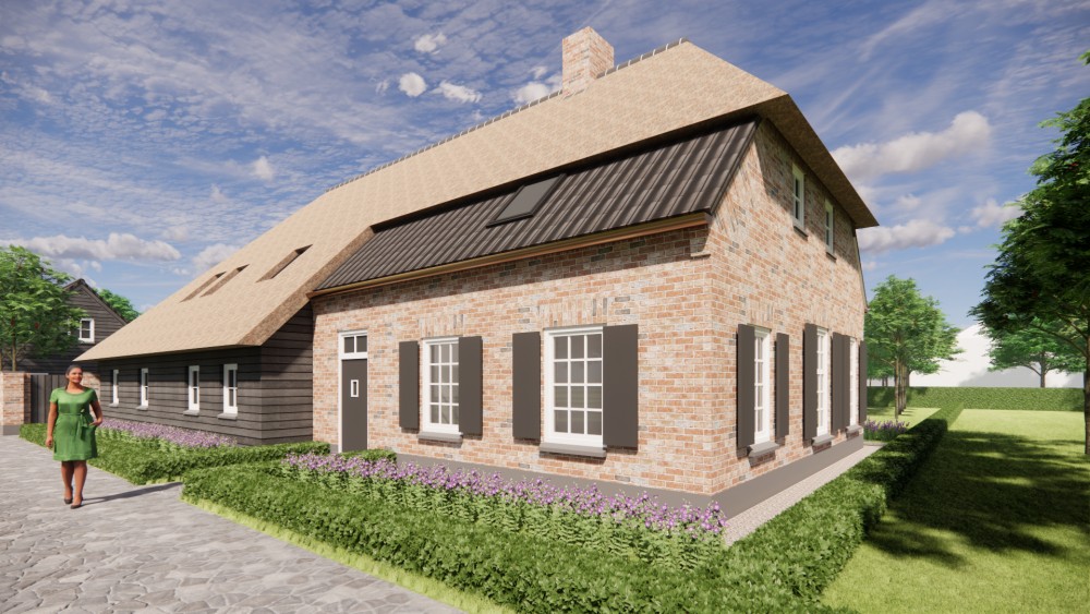 Afbeelding van Vrijstaande schuurwoning met schilddak in metselwerk en hout - 3bc896f3-6f63-4e5d-b3d0-4c4cb7607450