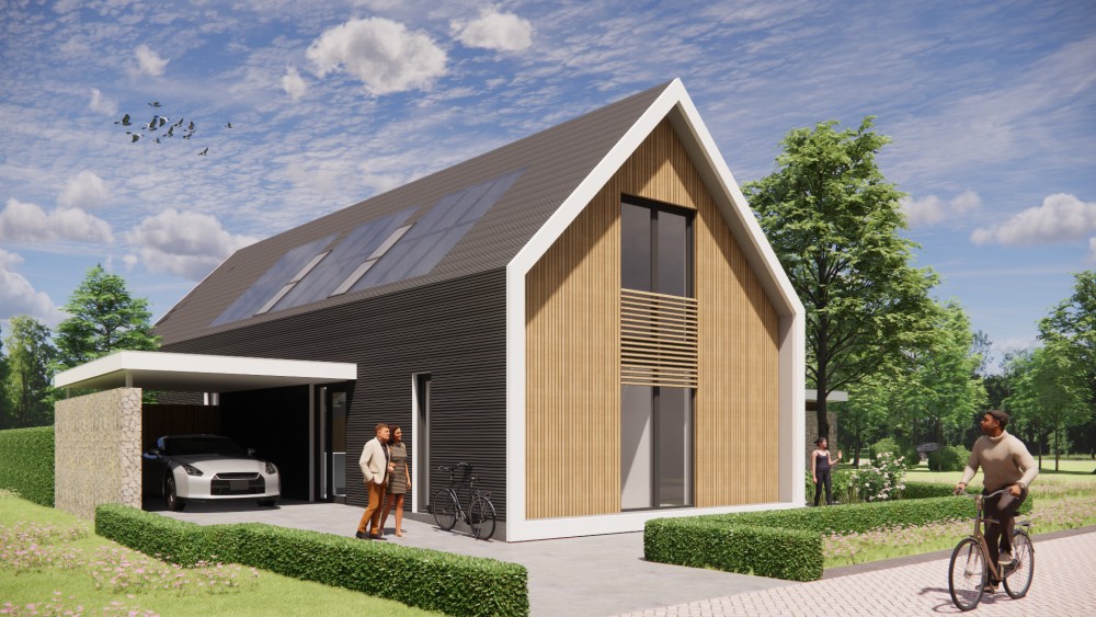 Afbeelding van Landelijke schuurwoning met natuurlijke materialen en heldere zichtlijnen - 57f359bc-8103-4969-a9fe-16167eba4164