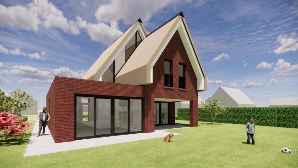 Afbeelding van Landelijke woning met rieten zadeldak en robuust metselwerk - 412f4e51-d644-41df-a338-5b96d05fc1a0