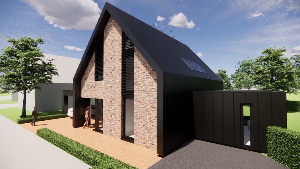 Afbeelding van Eigentijdse schuurwoning met een combinatie van metaal en metselwerk - a15b48c2-333d-4349-ac2c-a4a591538ec6