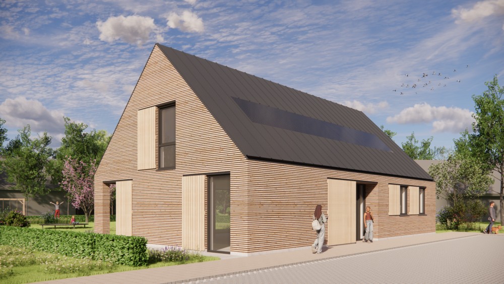 Afbeelding van Schuurwoning met houten gevel, metalen zadeldak en luiken - 365d31e0-8605-44dc-a400-b91a9904c44e