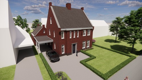 Afbeelding van Vrijstaande jaren 30 woning met metselwerk en zadeldak met gegolfde dakpannen - 08c89abd-c3b4-4d5a-a391-c847f8b9f764