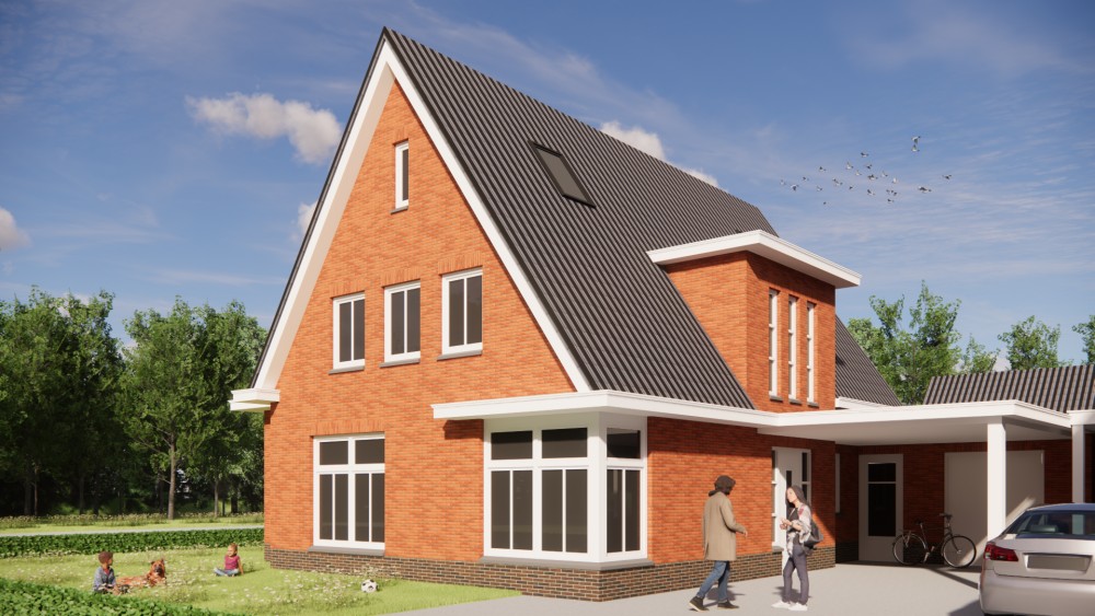 Afbeelding van Notariswoning in jaren 30 stijl met metselwerkgevel en klassiek schilddak - 72479184-e670-4c05-bc7c-b8e0572f5d30