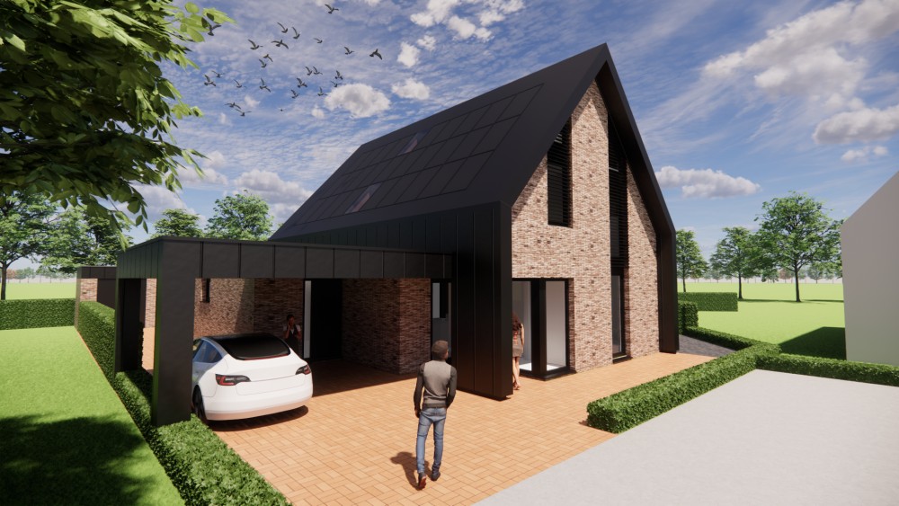 Afbeelding van Eigentijdse schuurwoning met een combinatie van metaal en metselwerk - a15b48c2-333d-4349-ac2c-a4a591538ec6