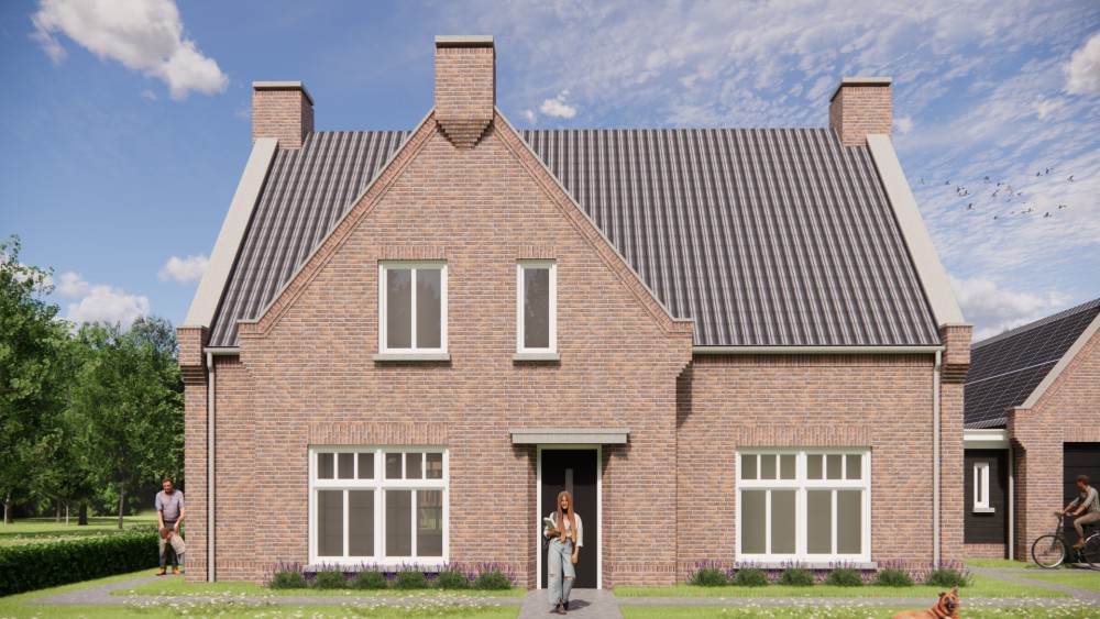 Afbeelding van Notariswoning met metselwerk gevels, gegolfde dakpannen en klassieke erker - 123d015a-f377-4df1-aaa8-e46de67690f7