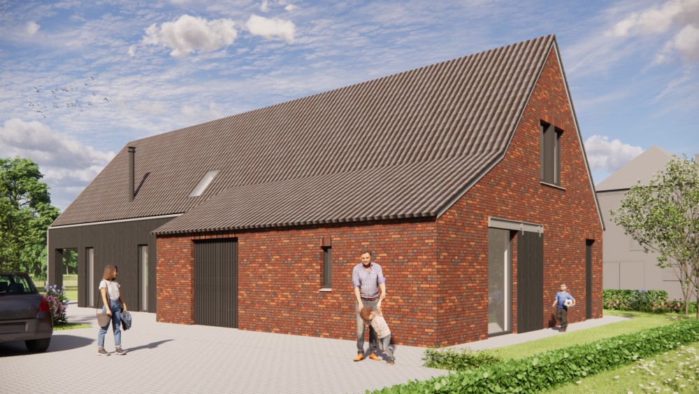 Afbeelding van Moderne schuurwoning met metalen en metselwerk gevel - ed1e0890-9a90-49ba-9601-23c315a2d650