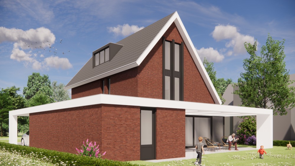 Afbeelding van Moderne gezinswoning met metselwerk, zadeldak en royale overkapping - b6609423-d3b0-4864-9f93-4a7840016a43