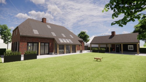 Project image Landelijke boerderijwoning met wolfsdak, gegolfde dakpannen en houten accenten - a64d5015-9754-4ab9-a915-ccee9afcf2af