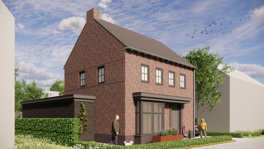 Afbeelding van Moderne jaren 30 woning met zadeldak, erker en gegolfde dakpannen - bd3d00dd-7190-41c1-9058-5ba64814fe1f