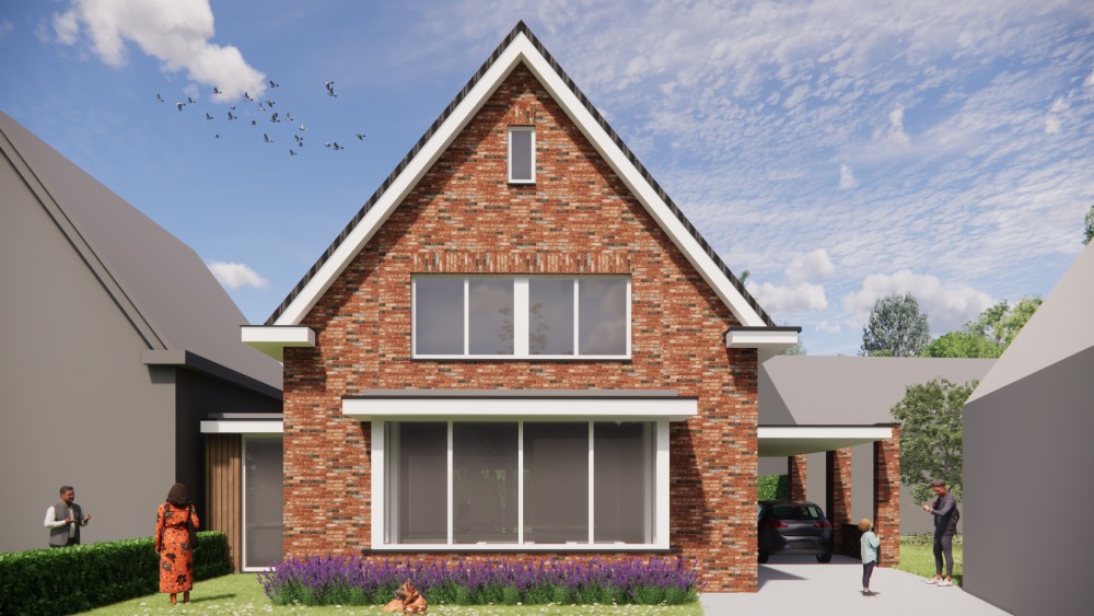 Afbeelding van Traditionele jaren 30 woning met metselwerk gevel, dakkapel en zadeldak met dakoverstek - 7123ce3c-c078-4ceb-928f-ae180534e416