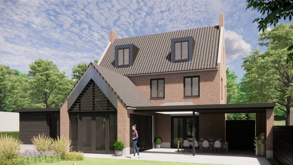 Afbeelding van Kempisch vrijstaand woonhuis met metselwerk gevels, zadeldak en gegolfde dakpannen - 59e25c26-0871-41ef-a637-238b77d6f384