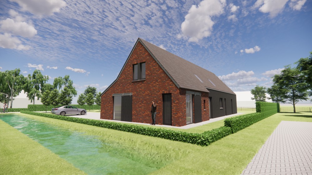 Afbeelding van Moderne schuurwoning met metalen en metselwerk gevel - ed1e0890-9a90-49ba-9601-23c315a2d650