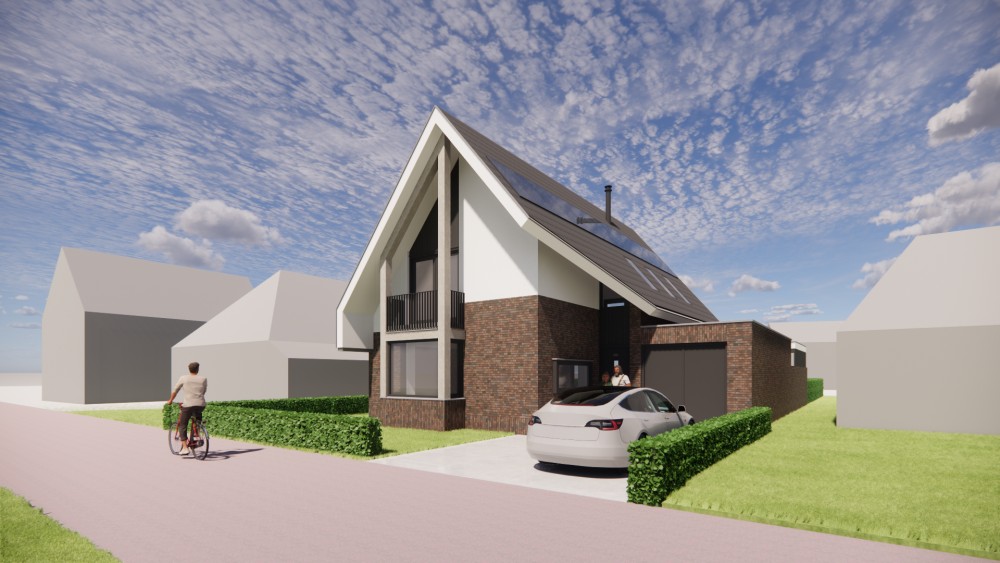 Afbeelding van Moderne gezinswoning met metselwerk gevels en strak zadeldak - 2f334f1d-6bbe-4dc0-96e9-4f10a5b3da4b