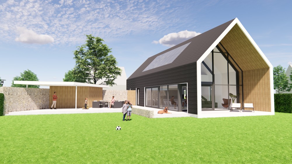 Afbeelding van Landelijke schuurwoning met natuurlijke materialen en heldere zichtlijnen - 57f359bc-8103-4969-a9fe-16167eba4164