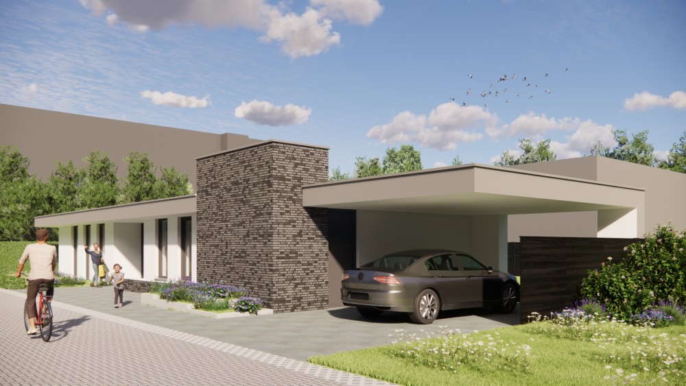 Afbeelding van Modern vrijstaand woonhuis met plat dak en pleisterwerk - 41aaedac-3de5-4b7b-a7a4-eb61f9ced3f9