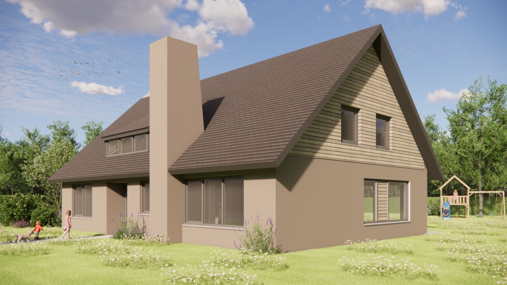 Afbeelding van Landelijke woning met zadeldak, pleisterwerk en dakkapel - 62d85566-d15c-4e3e-8a73-903009fc8057