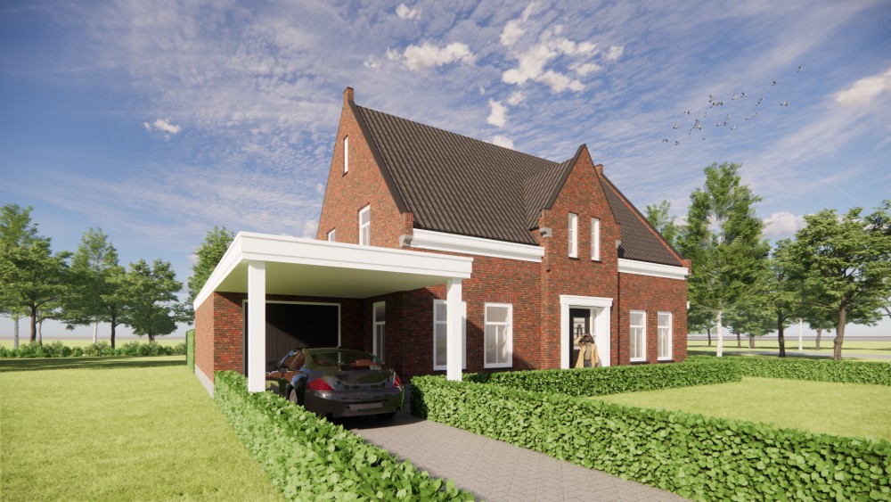 Afbeelding van Traditionele notariswoning met metselwerkgevel, zadeldak en verfijnde details - 799eb1a9-5a9b-4b4e-8594-f2976a019148