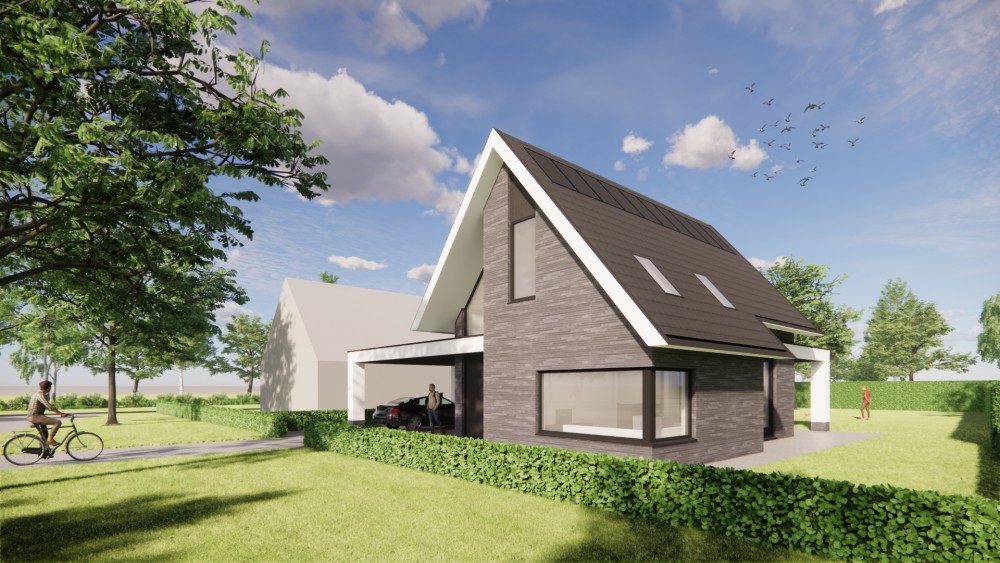 Afbeelding van Moderne woning met metselwerk gevel, hoekkozijn en overkapt terras - 51dabc86-17dd-4729-afab-9439e102186b