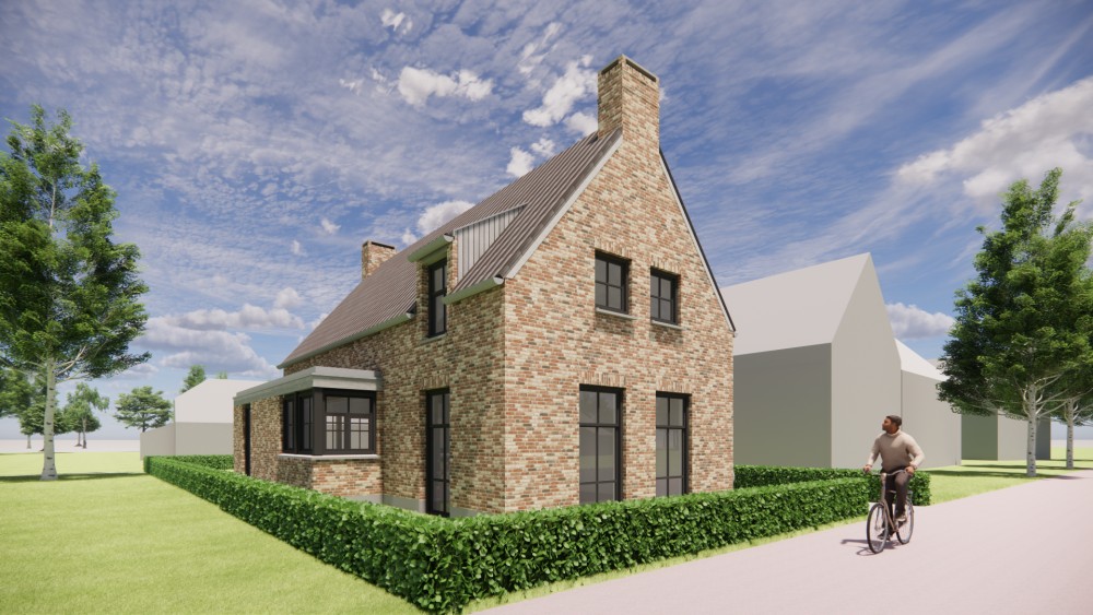 Afbeelding van Kempische woning met metselwerk gevels, gegolfde dakpannen en houten balken - ef1598ae-4e95-4dec-84c5-57b07440ce5e