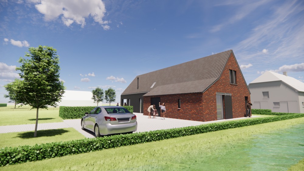 Afbeelding van Moderne schuurwoning met metalen en metselwerk gevel - ed1e0890-9a90-49ba-9601-23c315a2d650