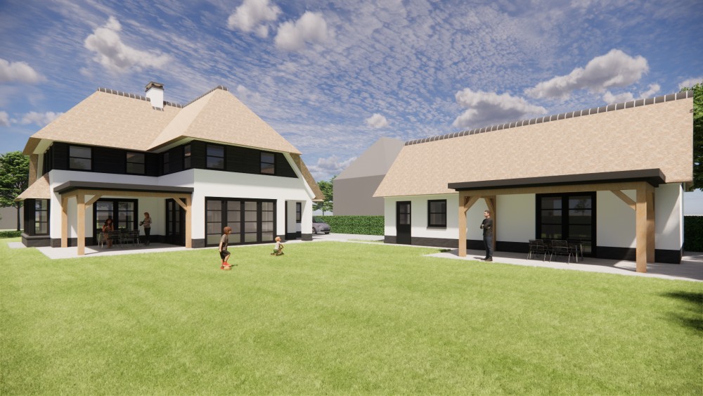 Afbeelding van Landelijke villa met rieten wolfsdak en witgepleisterde gevels - f629746b-3611-46e4-854c-4844ee6e79fd