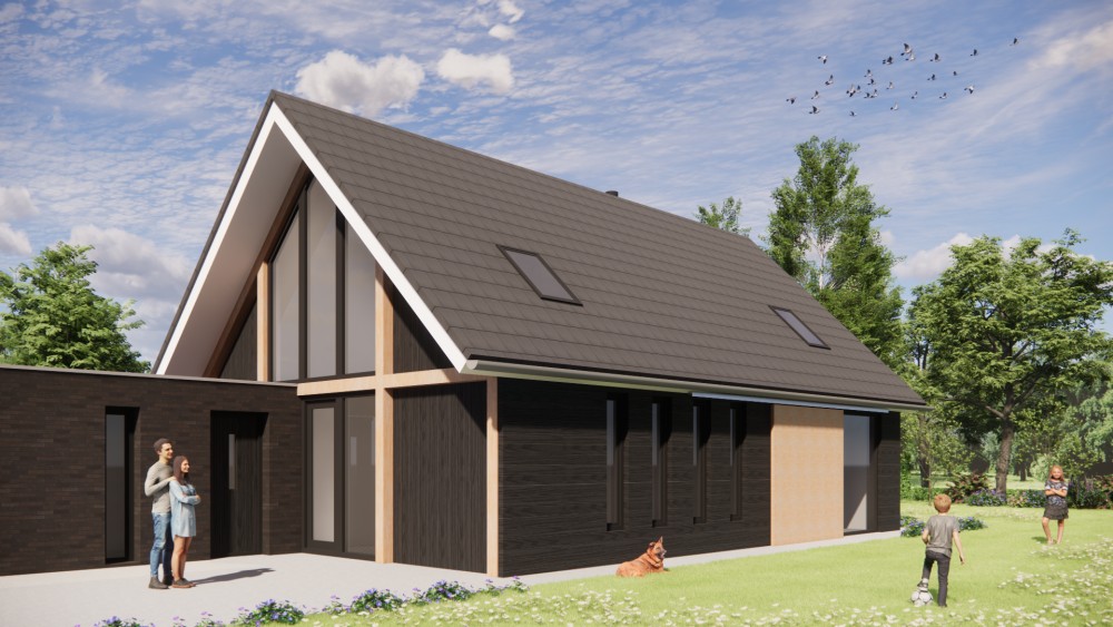 Afbeelding van Eigentijdse schuurwoning met houten gevel en royale dakoverstek - d84c0646-c563-41e6-b15d-cca5ca02a94b