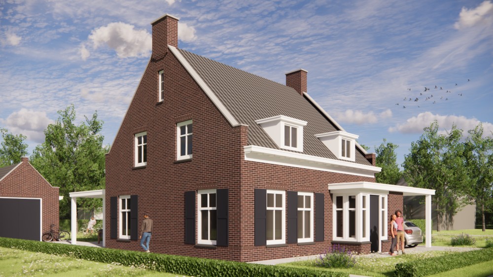 Afbeelding van Vrijstaande jaren 30 nieuwbouw met metselwerkgevel, zadeldak en dakkapel - 77993967-99bd-4c4d-8736-b3c3f0fd375a