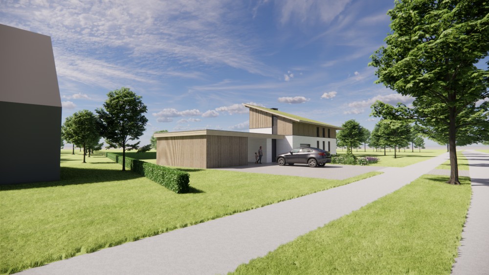 Afbeelding van Duurzame woning met houten gevels, groendak en dakoverstek - 97d08aa7-ab99-402f-b3d2-9b4e08d37f40