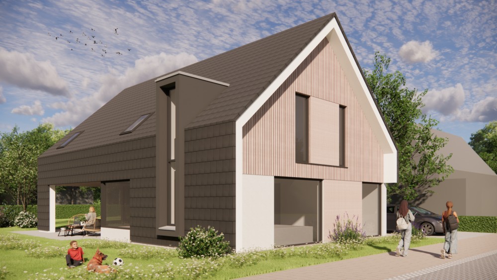 Afbeelding van Moderne schuurwoning met zadeldak en houten gevel - c59a9786-6cdd-4ce6-86d8-2a30abb739bb