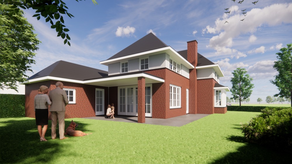 Afbeelding van Klassieke notariswoning met metselwerk gevels met rode en grijze bakstenen - f6a00fed-fd12-4189-93a8-fc8dc1662cc4