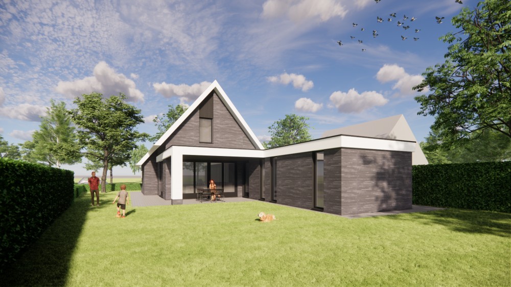 Afbeelding van Moderne woning met metselwerk gevel, hoekkozijn en overkapt terras - 51dabc86-17dd-4729-afab-9439e102186b