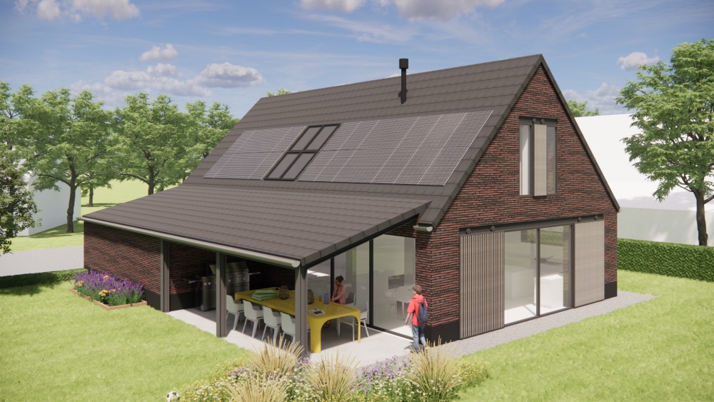 Afbeelding van Vrijstaande schuurwoning met metselwerk gevels en zadeldak met vlakke dakpan - cc3c31f8-f34f-49af-a02c-161c67c63a32