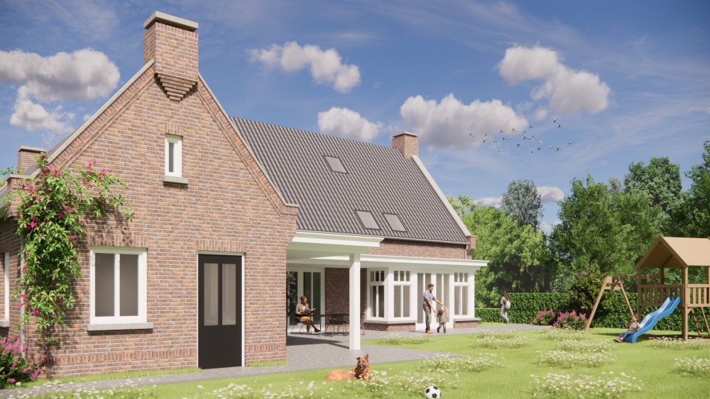 Afbeelding van Notariswoning met metselwerk gevels, gegolfde dakpannen en klassieke erker - 123d015a-f377-4df1-aaa8-e46de67690f7