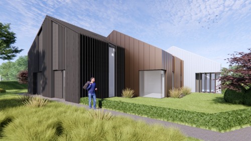 Project image Landelijke schuurwoning bestaande uit 3 delen met een gevel van metaal, hout en golfplaat - 3760d3e4-5e4d-402c-bb06-7c1b584e78b9