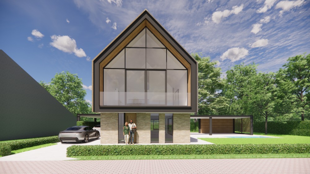 Afbeelding van Rietgedekt landhuis met stalen spanten en diepe dakoverstekken - 24eba8ef-bc5d-437b-b1c1-3866781007da